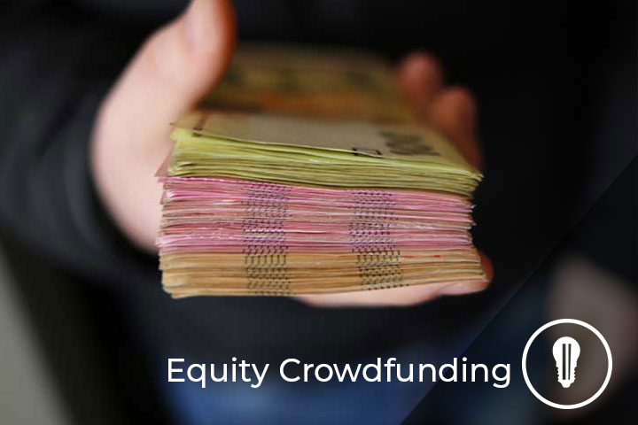 mazzetta di soldi guadagnati mediante equity crowdfunding